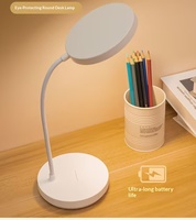 Pour l'étude, avec support de téléphone, 360 °   Lampe de lecture réglable, gradation progressive, lampe de bureau LED rechargeable pour la protection des yeux
