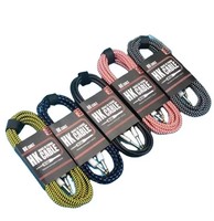 Kabel penghubung gitar kulit hitam 3m 5m 10m, aksesori Audio pengurang kebisingan untuk gitar listrik, kotak Bass elektrik