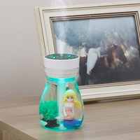 Humidificateur de bureau sirène à brume froide, humidificateur ultrasonique USB portable en forme de tasse avec LED, 380 ml, pour chambre d'enfant