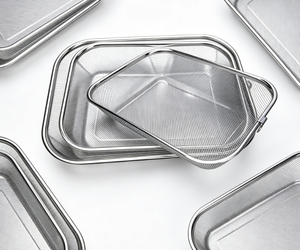 Panier carré <span class=keywords><strong>en</strong></span> acier inoxydable à mailles fines à anneau unique - <span class=keywords><strong>Passoire</strong></span> et égouttoir durables de qualité alimentaire - Product Image 2