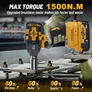 Clé <span class=keywords><strong>à</strong></span> chocs sans fil industrielle 21V 1000FT-LBS (1500N.m) <span class=keywords><strong>à</strong></span> couple élevé 1/2'' avec 2 batteries 8AH et chargeur - Product Image 4