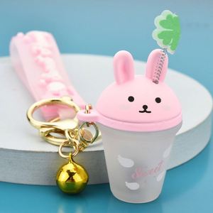 Porte-clés LED en silicone PVC lumineux 3D en forme de lapin de dessin animé mignon, vente en gros - Product Image 4