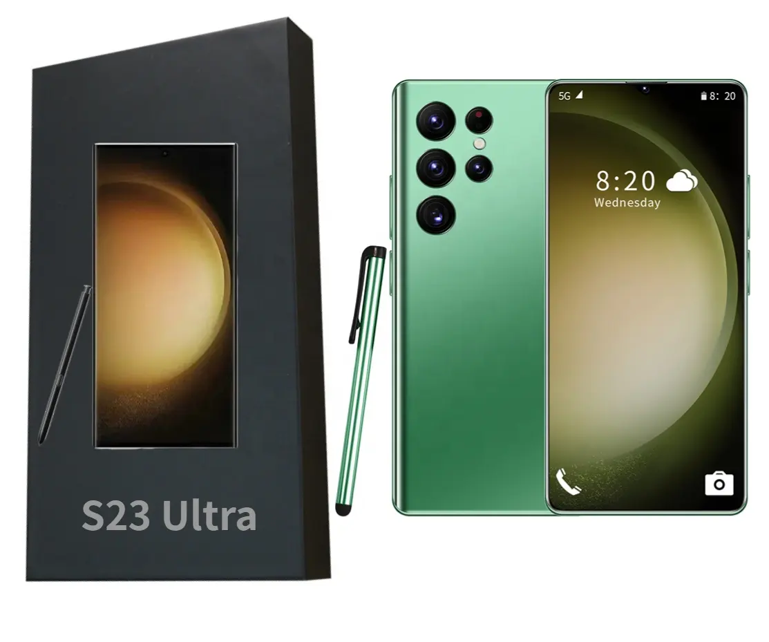 Bırak gemi yeni S23 Ultra küresel 5G cep telefonları 7.2 inç büyük ekran 16GB + 512GB unlocked GSM lte çift sim akıllı cep telefonu