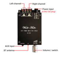 WUZHI AUDIO ZK-XPS 150Wx2 haut-parleur amplificateur carte son Module 2.0 double canal StereoTDA7498E dissipateur de chaleur