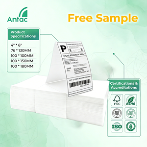 Étiquettes d'expédition thermiques directes <span class=keywords><strong>Antac</strong></span> OEM, 500 pièces, 100x150 mm, 4x6 pouces, papier d'étiquettes en accordéon, code-barres - Product Image 1