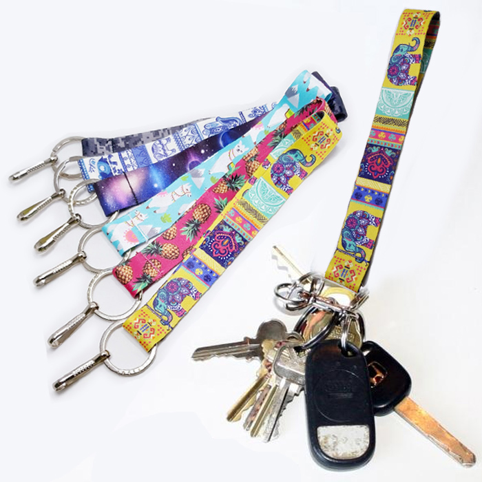 Пользовательский брелок с сублимационной печатью, короткий ремешок на запястье, шнурок, пользовательский брелок, короткий шнурок