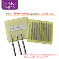 Startnow, fresa de extremo de MDF, herramienta CNC de corte, brocas de enrutador, broca de grabado en espiral de una flauta, fresa de carburo de tungsteno de acero