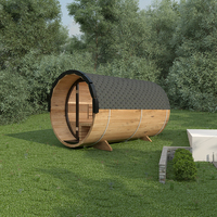 Sauna en baril en cèdre de 7 pieds pour jardin, à construire soi-même – Options chauffage au bois et électrique, design moderne, sauna sec pour 2 personnes, chauffage 6KW