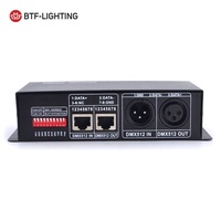 Décodeur DMX512 3 canaux 4 canaux à haute efficacité DC12V-24V pour éclairage de scène, contrôle de bande LED 5050, port XLR RJ45