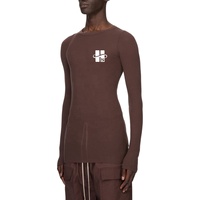 Chemises à manches longues pour hommes de haute qualité personnalisées, mélange de coton 95% et de spandex 5%, côtelées, marron, coupe ajustée, t-shirt à manches longues pour la salle de sport