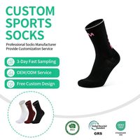 Chaussettes de sport pour adultes en spandex noir respirantes avec logo sur le revers pour la saison printanière, chaussettes personnalisées