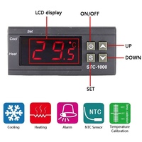Controlador de temperatura del termostato montado en Panel Digital LED para termorregulador de incubadora Compatible con AC 110V 220V