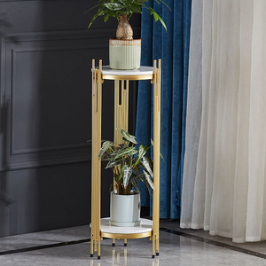 <span class=keywords><strong>Support</strong></span> à fleurs en marbre, échelle à 2 niveaux, étagère intérieure pour mariage, <span class=keywords><strong>support</strong></span> en métal <span class=keywords><strong>haut</strong></span> doré, designs d'affichage, pot de fleurs, <span class=keywords><strong>support</strong></span> à plantes - Product Image 3