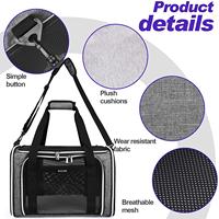 Sac de transport pour animaux de compagnie, sacs de transport pour chats et chiens pour chats et chiens de petite et moyenne taille, chiots, sac de transport pour petits chiens approuvé par les compagnies aériennes, à parois souples