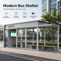 Parada de Autobús de Aluminio con Pantalla Digital, Caja de Luz Publicitaria y Banco de Espera, Estación de Espera Personalizada para Autobuses Urbanos