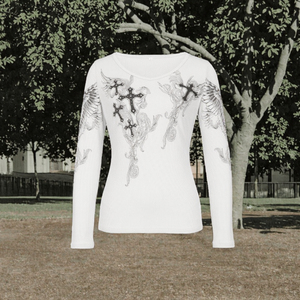 T-shirts pour femmes, chic, en tricot uni, avec strass, paillettes, tendance, ornés de cristaux, brillants, scintillants, respirants, hauts de mode décontractés - Product Image 3