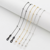 Chaîne de lunettes tendance transfrontalière, simple, avec perles et clip en silicone, cordon de lunettes à suspendre au cou, chaîne croisée, chaîne de masque haut de gamme
