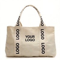 Bolsa de Compras de Lona de Algodón Ecológica Reutilizable de Alta Calidad con Cremallera, Personalizada con Impresión, MOQ Bajo, Gran Capacidad