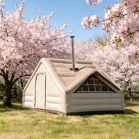 Tente de camping gonflable Peninsula Air House 10 m² en coton Oxford, quatre saisons, ouverture automatique rapide, imperméable et résistante à la pluie