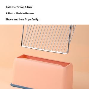 <span class=keywords><strong>Fine</strong></span> Hole Aço Inoxidável e Plástico Cat Litter Shovel set Cat Sand Tool cat maca pá colher - Product Image 2