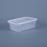 Récipients alimentaires en plastique jetables de 750ml avec couvercles pour la préparation de repas Récipients rectangulaires à emporter Boîte à lunch pour micro-ondes