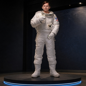 Figurine de musée spatial peinte à la main avec détails du visage, costume sur mesure, haute fidélité, pour attraction touristique et galerie d'art - Product Image 1