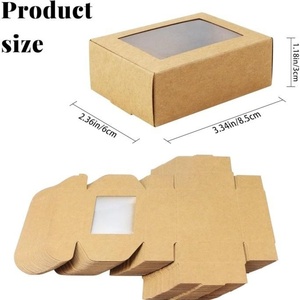 Mini Scatole Rettangolari in Carta Kraft con Finestre Trasparenti, Scatole per Sapone Fatto in Casa, Scatole per Confezioni Regalo di Caramelle - Product Image 3