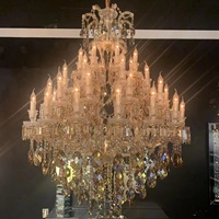 Lampes suspendues en verre k9 cristal maria theresa lustre or banquet salle lumière asfour lustres en cristal mariage