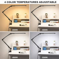 Lampe de bureau pliable à base métallique, double source lumineuse tactile, CRI95, AC, écologique, protection oculaire, pour étudiants, écriture, chambre, veilleuse