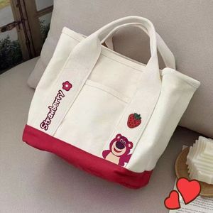Nuova Tendenza Moda Borsa da Donna con Cuore e Orsetto Ricamato, Borsa a Tracolla in Tela Grande Capacità per Ragazze, Vendita all'Ingrosso - Product Image 4