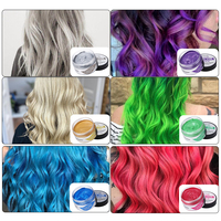 Cire colorante pour cheveux à usage unique, marque privée, bleu, rouge, jaune, 9 couleurs, teinture temporaire pour cheveux, argile
