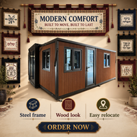 Maisons conteneurs extensibles et pliables de 20, 30 et 40 pieds, maisons préfabriquées, maisons modulaires préfabriquées en acier mobiles