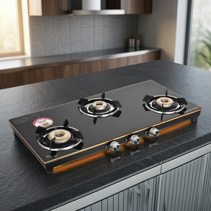 Stainless Steel 3 Burner Gas Stove Table Top Cooktop LPG Hob Compact <b>Kitchen</b> Stove Easy Installation High Efficiency - Product Image 1