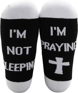 High Black Crew Christian Faith «<span class=keywords><strong>Je</strong></span> ne dors pas, <span class=keywords><strong>je</strong></span> prie» Logo Casual High-Cut Woven Pastor Appréciation Emballage cadeau - Product Image 3