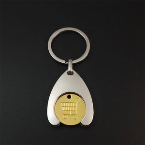 Wholesale Custom Metal Euro Coin Token Keychain Fashion Cartoon Supermarket Shopping Cart Trolley Token Promotional Item Cheap - Product Image 4