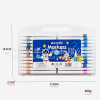 Ensemble de marqueurs de couleur portables Jiufeng pour graffitis, papeterie créative, coffret cadeau, en plastique acrylique non effaçable pour artistes