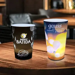 Personalizado Bar Night Club Party Led intermitente taza agua activada luz brillante Led taza de plástico