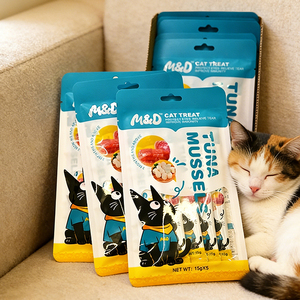 Großbestellung Katzen-Nassleckerlis Fabrik 100% Natürlicher Proteinreicher Snack Thunfisch Lachs Hühnchengeschmack Katzennassfutter Katzenfutter OEM - Product Image 4