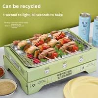 Jetable Moderne Simple 1 Brûleur BBQ Grill Rack Pique-Nique Poêle Extérieur Portable Ménage Petit Fruit Charbon De Bois Sans Fumée Barbecue