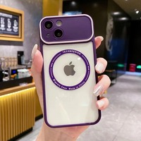 Coque magnétique transparente pour PC avec grande fenêtre de protection de caméra et chargement sans fil pour iPhone 18 17 16 15 14 13 12 Pro Max
