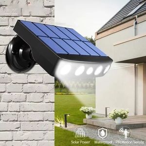 強力な4LED IP65ソーラーセキュリティライト屋外装飾センサーモーション<span class=keywords><strong>3</strong></span>モード充電式防水街路灯壁ナイトライト - Product Image 1