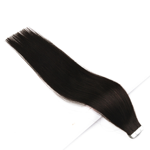 Extensions de cheveux humains Remy double drawn de qualité professionnelle, avec cuticules intactes, à bandes adhésives, 40 cm, brun naturel, lisses et soyeuses - Product Image 5