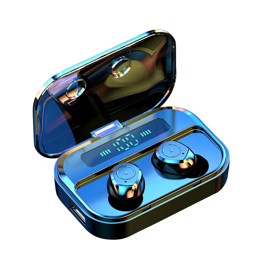 GlobalCrown Cheaper But Hi-fi Sound Quality Dual Host TWS 5.0 headset with Upgraded LED Digital Display Charging Case