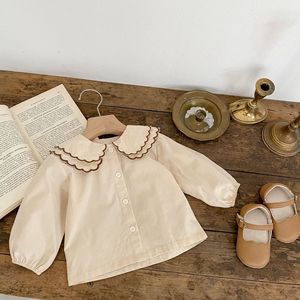 Ensemble de vêtements pour bébé fille, printemps-automne, 2 pièces, chemisier à col rond en dentelle unie et body - Product Image 2