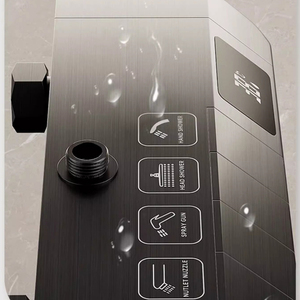 Juego Completo de Ducha Moderna TIEBA con Cabezal de Ducha de Latón Estilo Tecla de Piano en Gris Metálico, Termostático, con Pantalla de Cerámica - Product Image 4