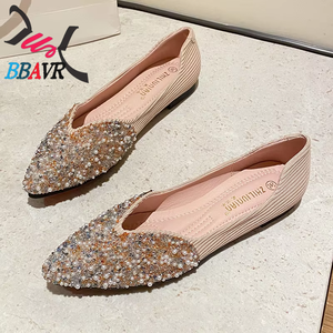 Zapatos Planos de Mujer con Perlas y Decoración de Diamantes de Imitación, Estilo de Caña Alta con Cierre de Cremallera, para Uso Diario, Fiestas y Vestidos, Parte Superior de PU, Tendencia de Moda de Verano - Product Image 1