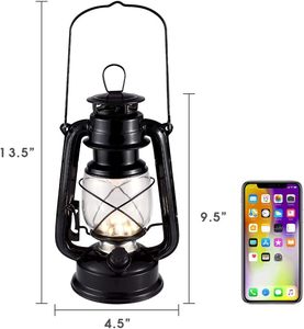 Lámpara de queroseno retro portátil con pilas, linterna de camping vintage de hierro con luz cálida, linterna de queroseno retro con mecha para mástil. - Product Image 5