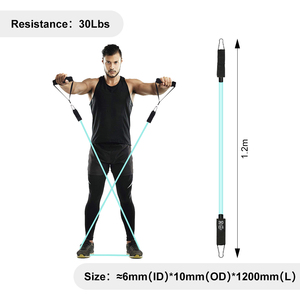 Resistance <b>bands</b> with handles Stackable latex exercise <b>bands</b> Ankle straps for gym Door anchor <b>workout</b> set - Product Image 6
