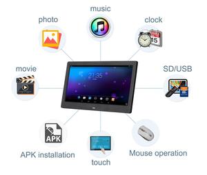 13 Inch Wifi Android USB Powered Advertising Player LCD Screen Monitor Digital Photo <b>Frame</b> with Clock Function - Product Image 4