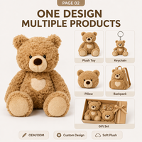 Ours en peluche personnalisés, jouets en peluche doux anti-stress, impression de logo personnalisée, emballage cadeau, OEM ODM, faible MOQ, fabricant de peluches